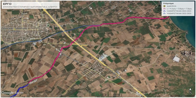 Περιφέρεια Θεσσαλίας: Αντιπλημμυρικά έργα σε μήκος 17,3 χλμ. σε περιοχές του Αλμυρού / Εικόνες google earth