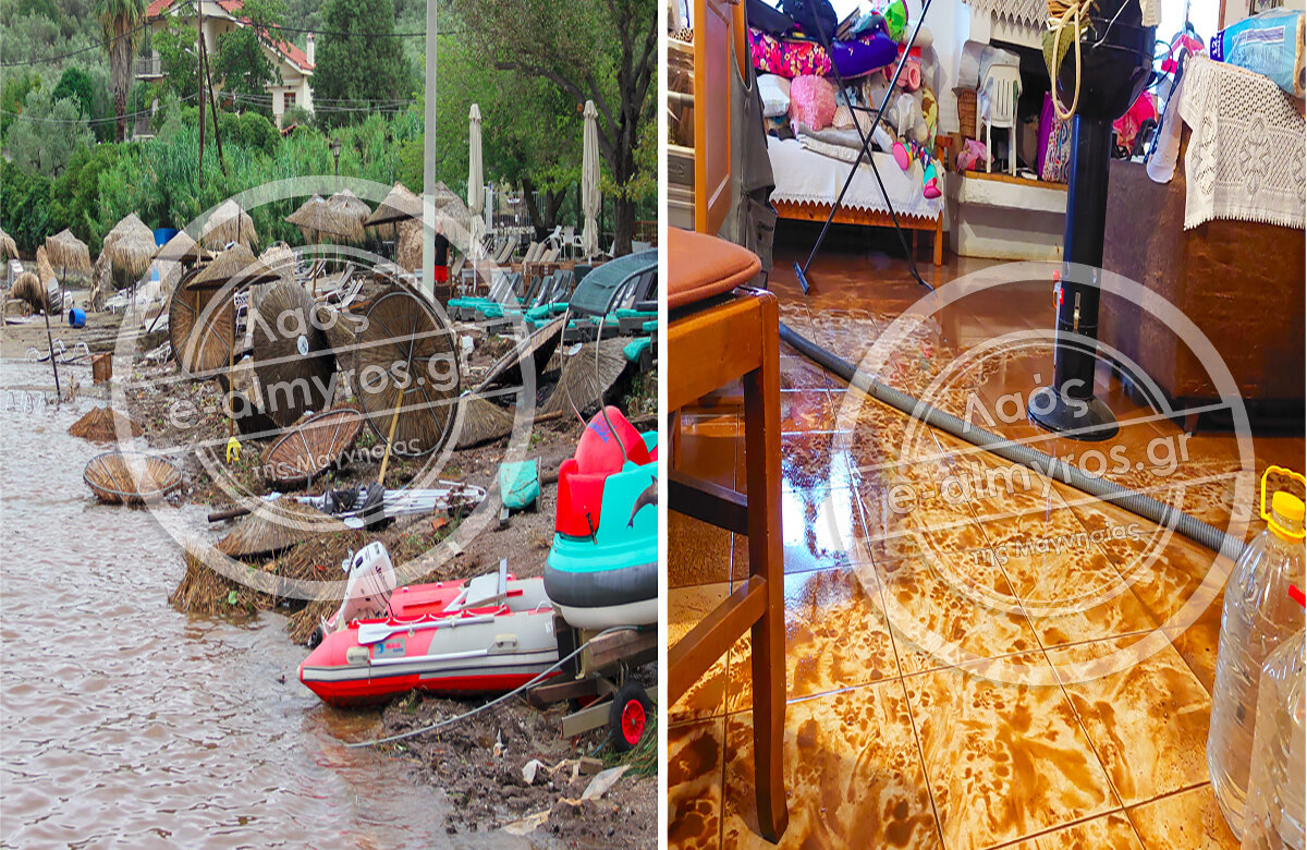 Κάτοικοι της Αμαλιάπολης δείχνουν τις ζημιές στο σπίτι τους μετά την υπερχείλιση χειμάρρου – video από τις καταστροφές στο χωριό