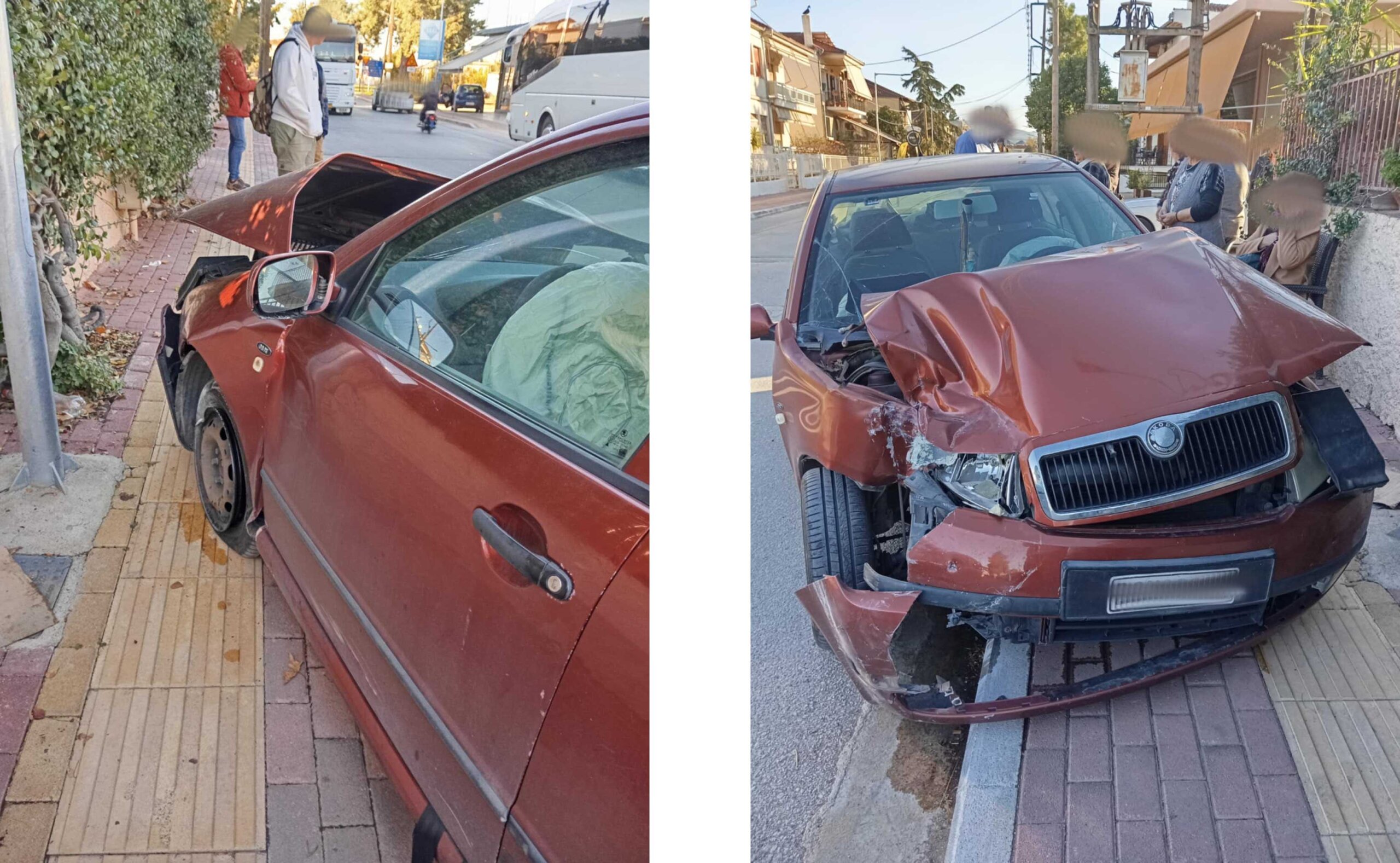 Σφοδρή σύγκρουση ΙΧ και λεωφορείου