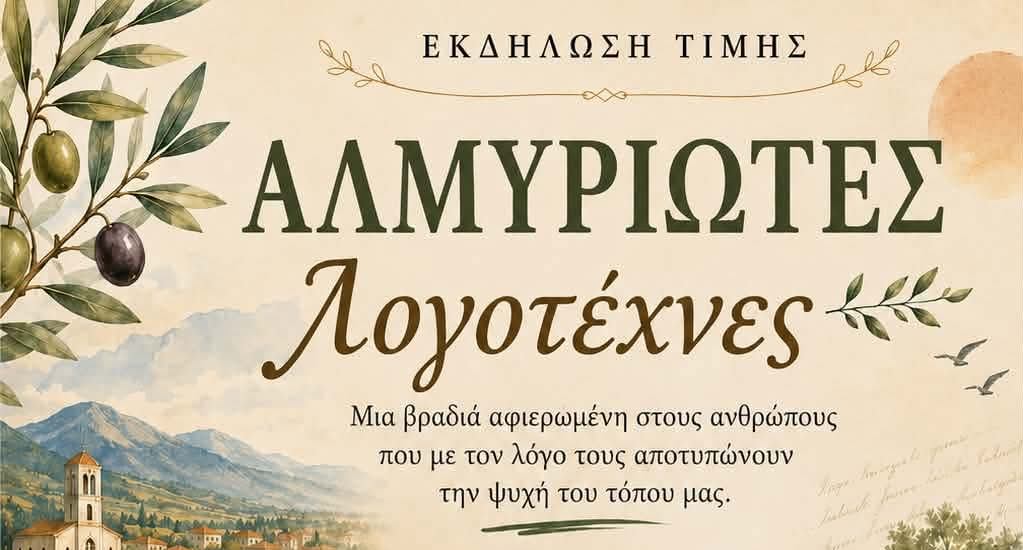 Βραδιά τιμής στους Αλμυριώτες λογοτέχνες