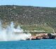 Ορατοί από μεγάλη απόσταση οι καπνοί φωτιάς σε πλοίο στην Αμαλιάπολη